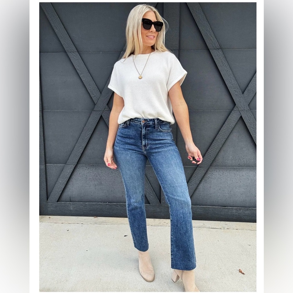 Letters to Juliet Sicily cropped kick-flare raw hem jeans